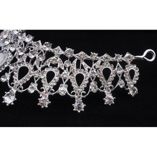 rhinestone crystal crown tiara boda princesa novia tocado conjunto de joyería (4)