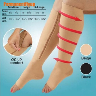 Permanenup 1 Par calcetines De compresión con cremallera/soporte De dolor para el pie/la rodilla/varices