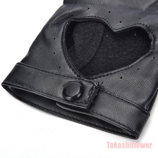 Takashiflower guantes de cuero Punk para mujer/mochila sin dedos/guantes de motocicleta para baile