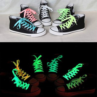 100cm un par de zapatillas de deporte zapatos de encaje poliéster Color neón luminoso cordones