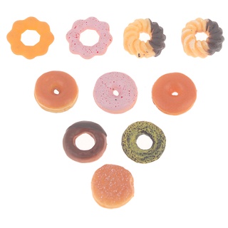[SKC] 10 unids/lote Mini Play Food Cake Biscuit Donuts muñecas para muñecas accesorios [Shakangcool] (7)