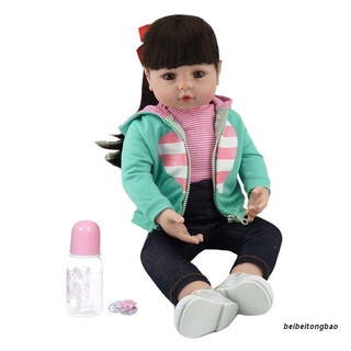 beibeitongbao 19in realista reborn muñeca de silicona suave vinilo recién nacido bebés niña realista hecho a mano juguete para niños regalo de cumpleaños de navidad