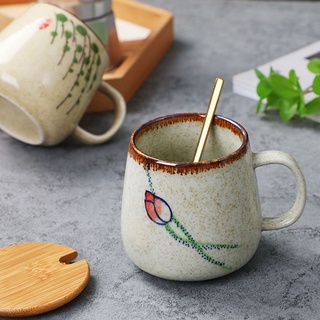 Harriett tarde té café taza estilo taza de agua taza creativa nórdica de gran capacidad hecha a mano para oficina y hogar Vintage vajilla (7)