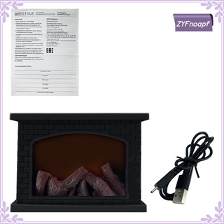 11\\\\\\\\'led chimenea flamless log efecto fuego vintage linterna usb negro decoración del hogar