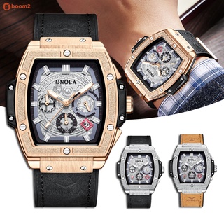 Business Mens Watches with PU Strap Chronograph Dial Quartz Watch with Auto Date Mechanical Style Gift for Men