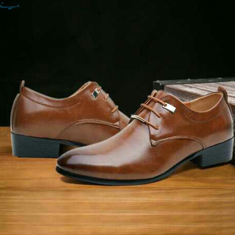 Hombre Oxfords cuero cordones zapatos formales (8)