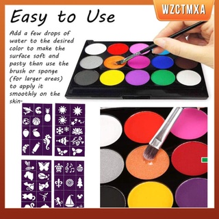 Wzctmxa set De Paletas De polvo De 15 colores Para maquillaje/Pintura Facial y cuerpo (7)