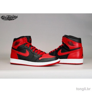 Tenis Nike Air Jordan 1 Aj1 zapatos deportivos para hombre/negro/rojo (1)