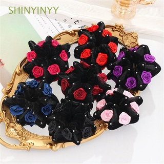 SHINYINYY New Hair Tie Rope Hair Accessories Rose Flower Bud Hair Headdress Gift Head Cute for Girl Hair Ring/Multicolor