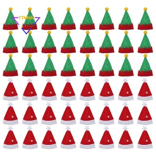 48pcs mini santa claus sombrero piruleta top topper cubierta feliz navidad decoraciones botella de vino protección gorra