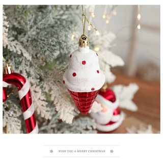 Lansel 2 piezas/paquete combinación colgante de cinco puntas decoraciones estrella de navidad helado nuevo año nuevo muñeco de nieve casa árbol de navidad (4)