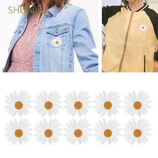 Shuailu impresión bordado insignias margarita flor para bolsa de tela camiseta transferencia de calor etiqueta engomada ropa parche