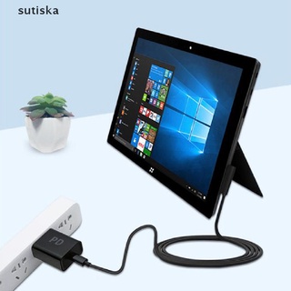 Sutiska USB Tipo C Fuente De Alimentación Cable De Carga Para Microsoft Surface Pro 1/2 CO