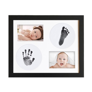 gaea* Newborn Infant Handprint Footprint Wood Picture Frame Photo Ornaments Baby Birthday Keepsake Shower Gift (5)
