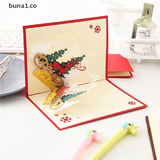[buna1] tarjeta de navidad 3d hueco hecho a mano feliz navidad saludo postal [co]
