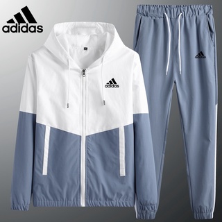 Más el tamaño M-6XL Adidas hombres de las mujeres de manga larga traje de chaqueta chaqueta de soporte de deportes Jogging traje ropa deportiva