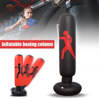 Inflable boxeo saco de boxeo giratorio 360 grados vaso de arena bolsas de arena práctica Fitness Vertical boxeo columna