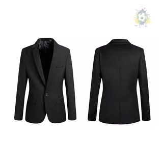 Los hombres Blazer abrigo Slim traje estilo negro Casual negocios diario chaquetas (5)