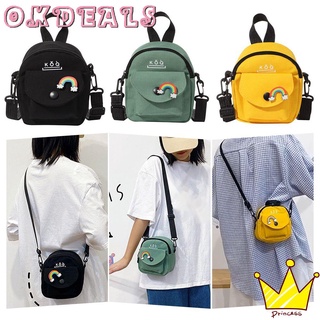 Okdeals moda Cross Body Bag lindo Tote bolsos de lona cartera de lona mujeres niñas Casual mensajero bolsos bolso de hombro Multicolor (1)