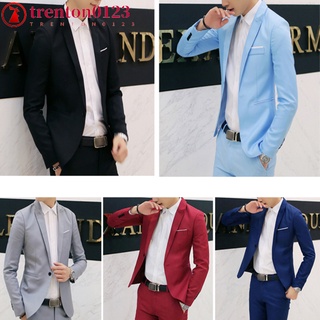 trenton0123 Men Casual Business Jacket One Button Slim Fit Suit Fashionable Coat Tops