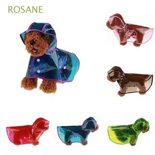 ROSANE Easy Put on/off Cats Apparel Fashion Dog Rain Jacket Pet Raincoat 1 pcs Transparent Waterproof PU For Small,Medium Dogs Outdoor Dog Clothes/Multicolor