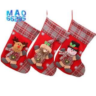 3pcs navidad media santa claus caramelo calcetín bolsa de regalo árbol de navidad colgante bolsa de decoración para navidad decoración del hogar