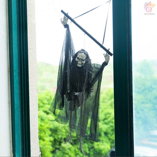 Nt Haunted decoración de casa activada por voz poste negro colgante fantasma Horror aterrador colgante volador