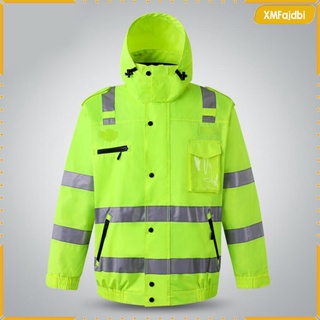abrigo reflectante de seguridad extraíble hi-vis chaqueta de seguridad resistente al viento
