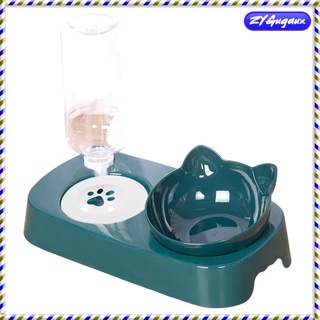 Durable Double Dog Cat Bowls Automatic No-Spill Pets Feeder Food Dispenser (9)