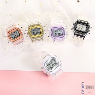 Reloj led estilo moda para mujer / diseño electrónico digital / reloj deportivo cuadrado luminoso / reloj transparente con correa impermeable