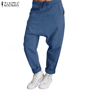 zanzea - pantalones holgados con cordón para mujer