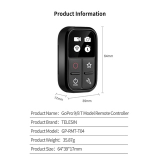 mando a distancia wifi impermeable para gopro hero 8/9/max accesorios negro (9)