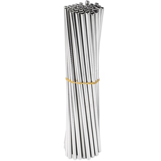 100 pajitas de metal se pueden reutilizar 304 tubos de agua potable de acero inoxidable 215 mm x 6 mm pajitas curvas y 50 pajitas rectas