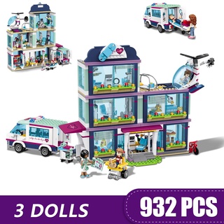 932p Compatible Lego amigos Heartlake City Hospital pequeños bloques de construcción juguetes para niños niñas niños DIY