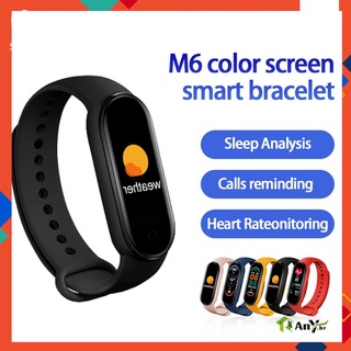 Reloj Inteligente m6 pulsera De frecuencia cardiaca Monitor De presión Arterial pantalla a color Inteligente pulsera Fitness Rastreador Pk M4 M5