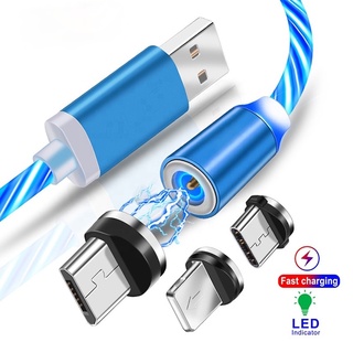 Brillo Led iluminación magnética tipo C Usb magnético Micro Usb Cable de carga (4)