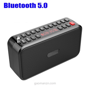 Con dos 18650 Batería Mini Bluetooth 5.0 Altavoces de graves Llamada manos libres Grabadora de sonido Radio FM TF USB Play Soporte para auriculares