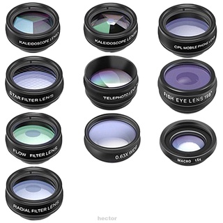 10 en 1 accesorios profesionales fácil uso filtros teléfono cámara lente conjunto