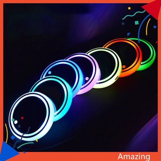 Amaz 2 pzs alfombrilla LED LED colorida/antideslizante/luminosa/iluminada/para vehículo