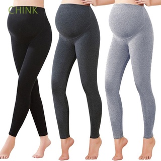 CHINK mujeres moda Slim Leggings acogedor maternidad tela mujeres embarazadas Color sólido cintura alta flaco Fitness embarazo Yoga pantalones/Multicolor