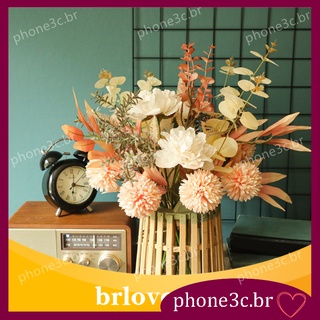 [Brlovoski1] Flores artificiales Para decoración De Seda Rosa arreglos De Flores De Plástico mezcla De Trigo ramo De Flores decoración del hogar