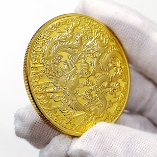 moneda conmemorativa dragon phoenix collection regalo para los amantes de la colección de oro (7)