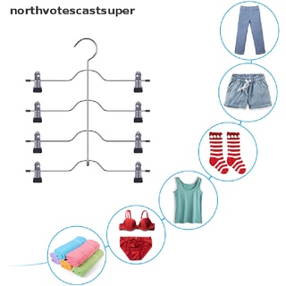 Northvotescastsuper falda de 6 niveles pantalones cortos perchas ahorro de espacio sin deslizamiento de almacenamiento de Metal falda Rack NVCS