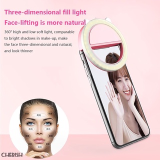 1pc mini selfie anillo de luz led flash teléfono lente luz usb recargable clip teléfono móvil lámpara selfie luces luminosas ch