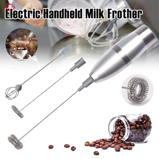 Espumador eléctrico de mano de leche de mano Matcha batidor de bebida mezclador de acero inoxidable con doble resorte espiral espumador de cocina