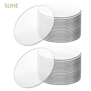 SUHE 40pcs DIY Transparent Smooth Circle Clear Acrylic Sheet Home decor Crafts Thick Water Resistant Round Shape