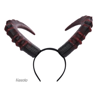[Kesoto] diadema de cuerno de diablo tocado cuerno de buey vestido de aro para disfraz de Halloween