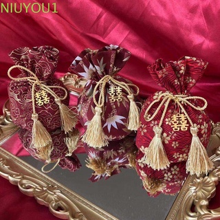 niuyou polvo proteger caramelo bolsa creativa caramelo bolsas cordón bolsillo portátil boda fiesta moda borla bolsa de regalo bolsas