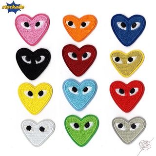 STOCKADE 12PCs/bag Chenille Embroidery Patches Colorful Patches Accessories Heart Patch Iron on Patch DIY Clothing Cartoon Loving Heart Sticker
