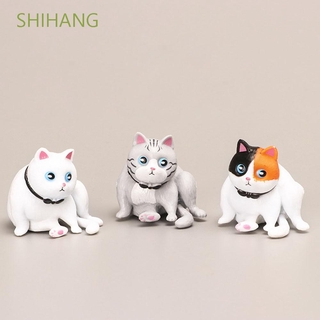 Shihang 5 unids/set miniaturas niños figuritas gato figuras de acción Micro paisaje Anime decoración del hogar gato figura de PVC adornos